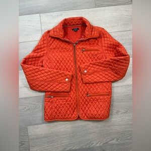Nautica Vibrant Orange Quilted Jacket medium zip up
